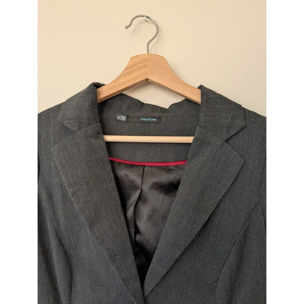 Y2k Maurices Black Fitted Ruched Blazer Office Siren‎ Alice Cullen Women's S
